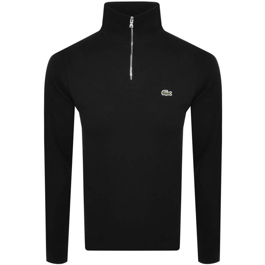Alternative Image for ProductLacoste Half Zip Logo Jumper Black1